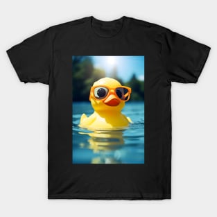Cute Rubber Duck Wearing Glasses T-Shirt